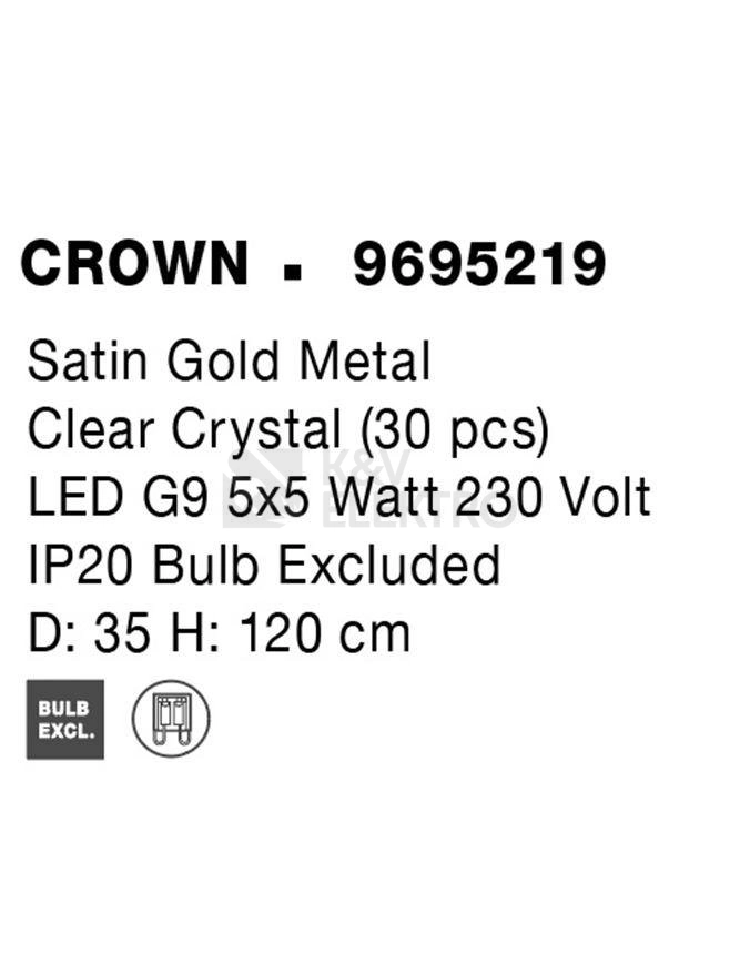 Obrázek produktu Závěsné svítidlo NOVA LUCE CROWN G9 9695219 bez žárovky 6