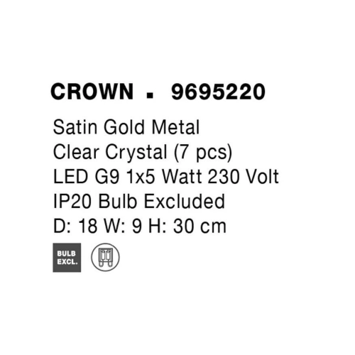 Nástěnné svítidlo NOVA LUCE CROWN G9 9695220 bez žárovky (obrázek 8)