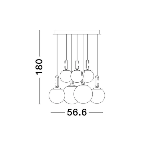 Závěsné LED svítidlo NOVA LUCE HOOK 52W 3000K 9695221 stmívatelné Triac (obrázek 4)