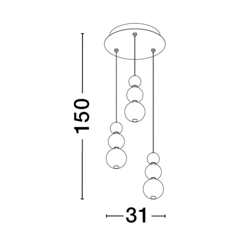 Závěsné LED svítidlo NOVA LUCE PERLA 23W 3000K 9695242 stmívatelné Triac (obrázek 3)