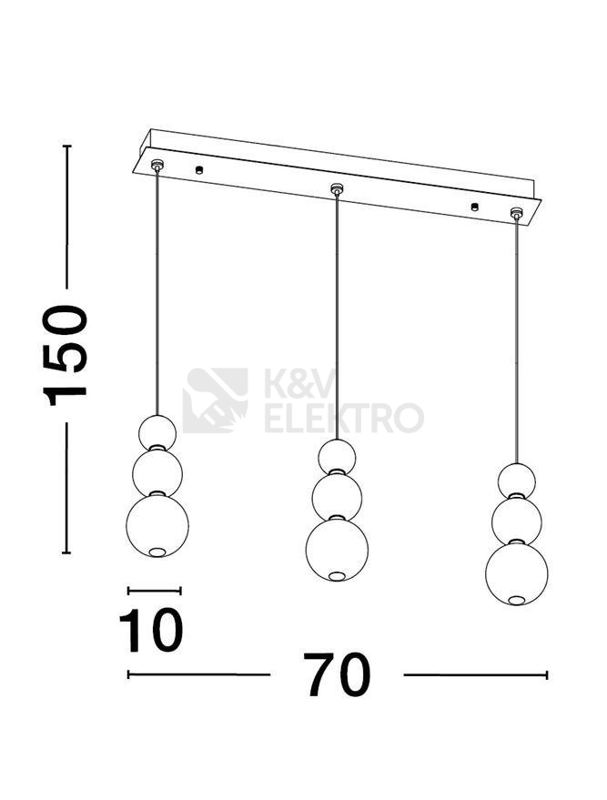 Obrázek produktu Závěsné LED svítidlo NOVA LUCE PERLA 24W 3000K 9695243 stmívatelné Triac 3
