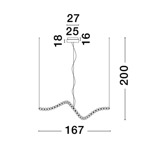Závěsné LED svítidlo NOVA LUCE PERLA 98W 3000K 9695601 stmívatelné Triac