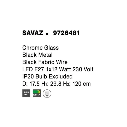 Závěsné svítidlo NOVA LUCE SAVAZ E27 9726481 bez žárovky (obrázek 7)