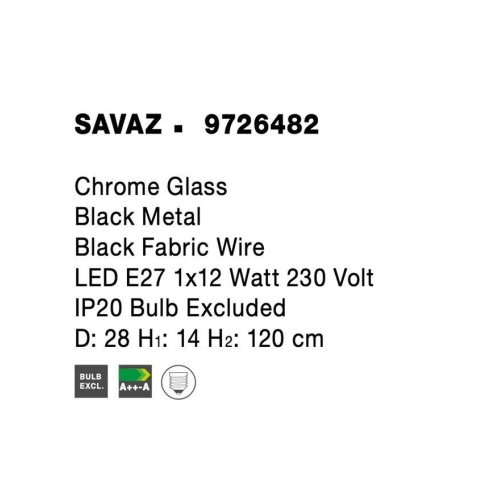 Závěsné svítidlo NOVA LUCE SAVAZ E27 9726482 bez žárovky