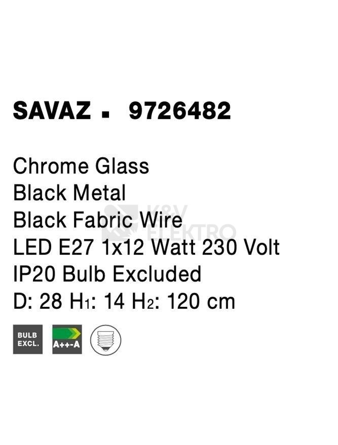 Obrázek produktu Závěsné svítidlo NOVA LUCE SAVAZ E27 9726482 bez žárovky 6