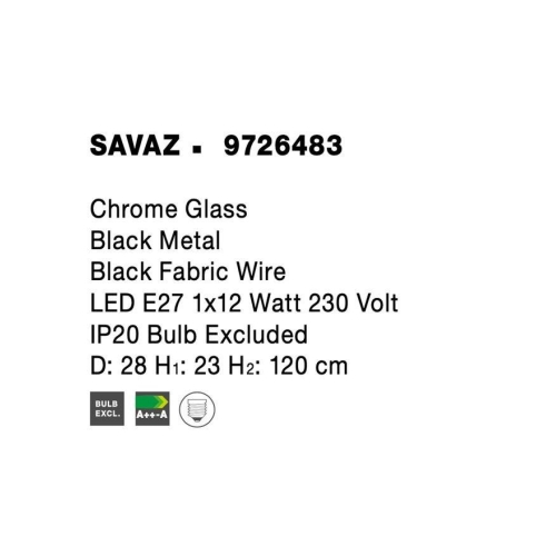 Závěsné svítidlo NOVA LUCE SAVAZ E27 9726483 bez žárovky