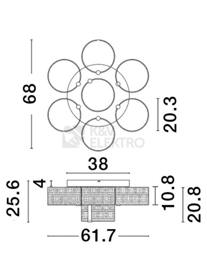 Obrázek produktu Stropní LED svítidlo NOVA LUCE GATLIN 41W 3000K 9756713 stmívatelné Triac 6