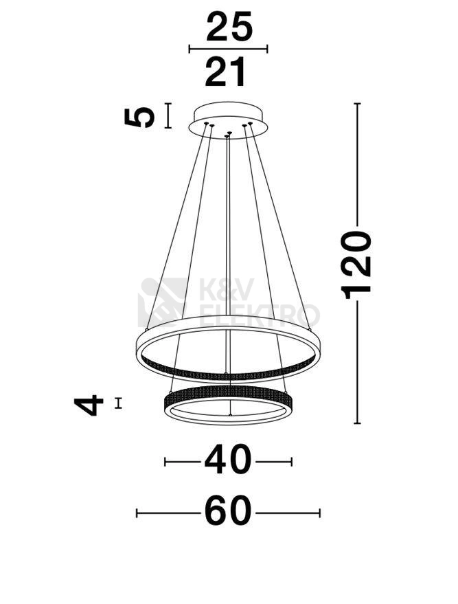 Obrázek produktu Závěsné LED svítidlo NOVA LUCE PRESTON 62W 3000K 9862852 stmívatelné Triac 7