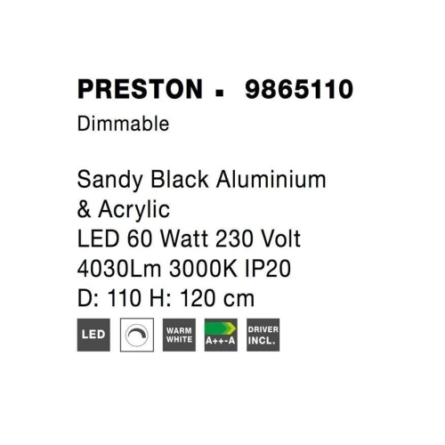 Závěsné LED svítidlo NOVA LUCE PRESTON 60W 3000K 9865110 (obrázek 7)
