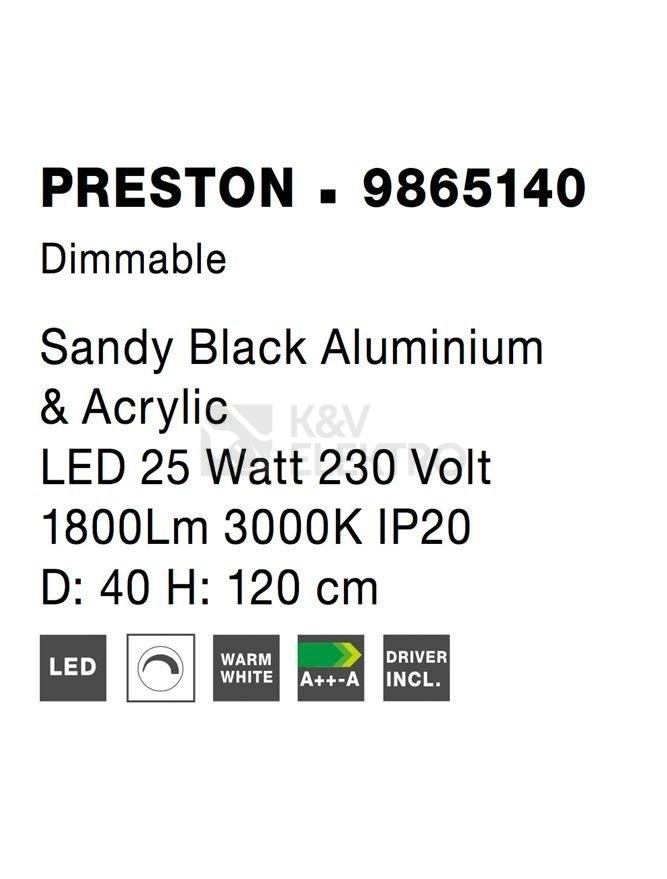 Obrázek produktu Závěsné LED svítidlo NOVA LUCE PRESTON 30W 3000K 9865140 8