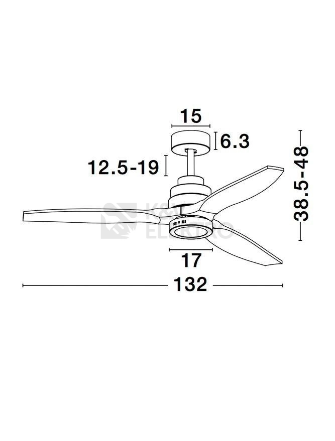 Obrázek produktu Stropní ventilátor s LED světlem NOVA LUCE NATURE 12W 3000K 9952314 4