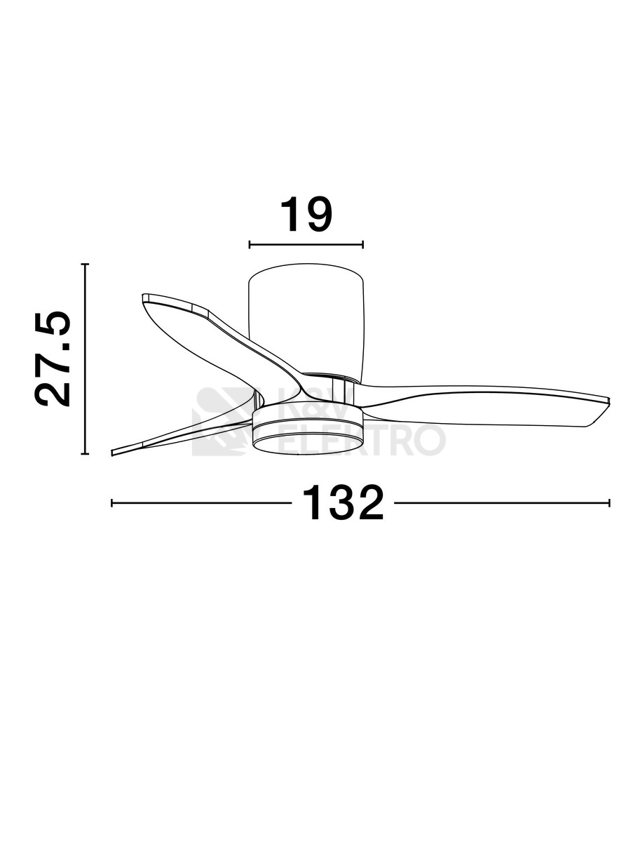 Obrázek produktu Stropní ventilátor s LED světlem NOVA LUCE ALOA 18W 3000/4000/6500K 9952375 6