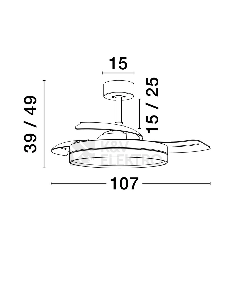 Obrázek produktu Stropní ventilátor s LED světlem NOVA LUCE NEVMA 36W 3000/4000/6500K 9952377 7