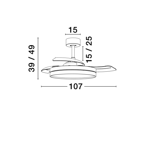 Stropní ventilátor s LED světlem NOVA LUCE NEVMA 36W 3000/4000/6500K 9952378