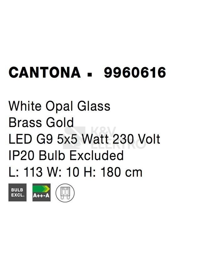 Obrázek produktu Závěsné svítidlo NOVA LUCE CANTONA G9 9960616 bez žárovky 6