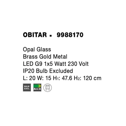 Závěsné svítidlo NOVA LUCE OBITAR G9 9988170 bez žárovky (obrázek 5)