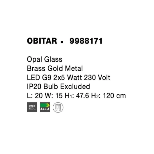 Závěsné svítidlo NOVA LUCE OBITAR G9 9988171 bez žárovky (obrázek 4)