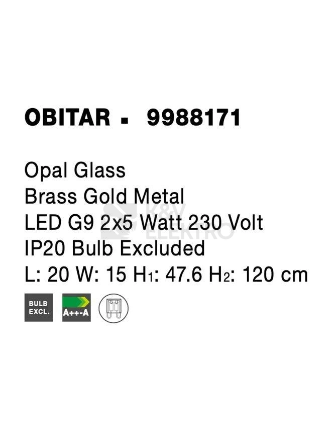 Obrázek produktu Závěsné svítidlo NOVA LUCE OBITAR G9 9988171 bez žárovky 3
