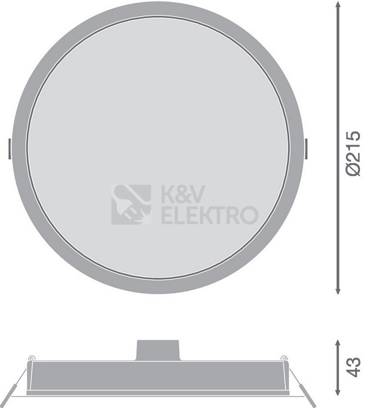Obrázek produktu LED podhledové svítidlo LEDVANCE Downlight 215mm 24W 3000K teplá bílá IP44 1