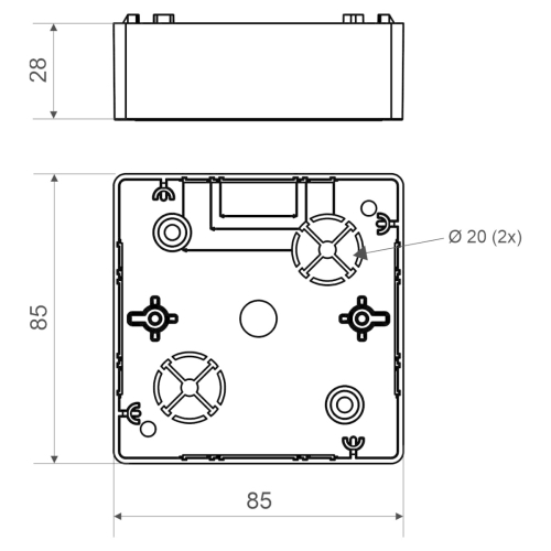 Krabice lištová KOPOS LK 85X28 ZNI HF HB bílá pro Zoni