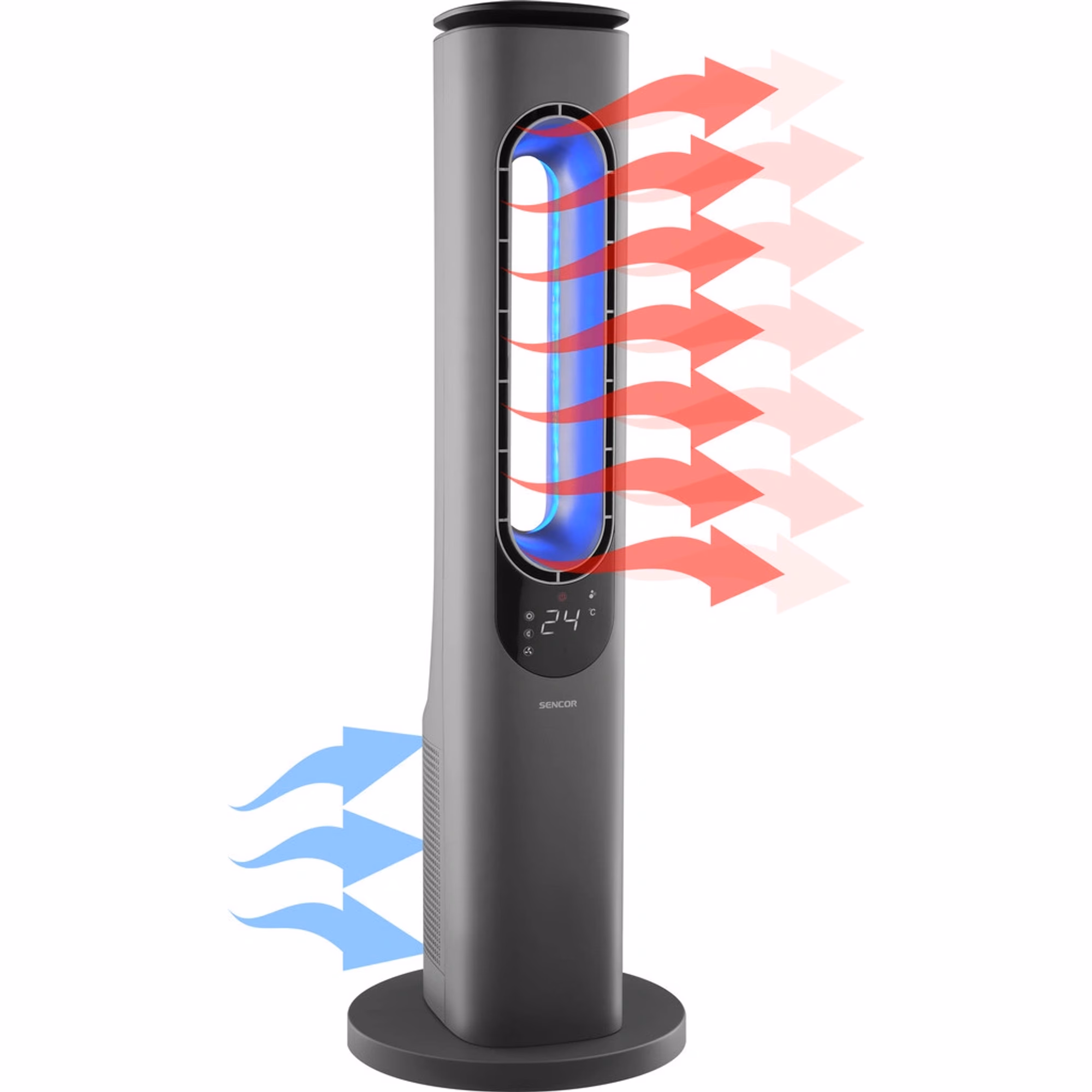 Obrázek produktu Sloupový teplovzdušný ventilátor s oscilací a časovačem SENCOR SFH 3704SL 1200/2000W 3