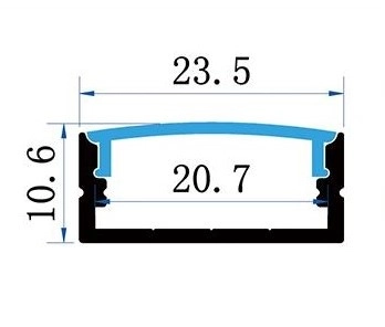 Sada hliníkového profilu s matným difuzorem KM27-S-MK-P 1m (obrázek 5)