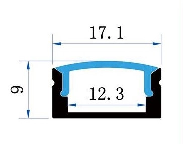 Sada hliníkového profilu s matným difuzorem KM36-S-MK-P 1m (obrázek 4)