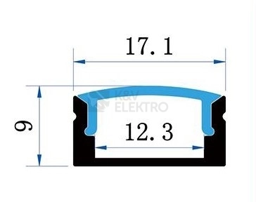 Obrázek produktu Sada hliníkového profilu s matným difuzorem KM36-S-MK-P 1m 1