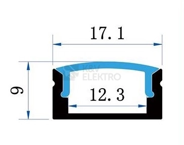 Obrázek produktu Sada hliníkového profilu s matným difuzorem KM36-S-MK-P 2m 1
