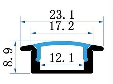 Sada hliníkového profilu s matným difuzorem KM39-S-MK-P 1m (obrázek 4)