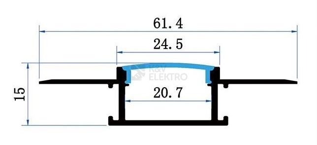 Obrázek produktu Sada hliníkového profilu s matným difuzorem KM81-S-MK-P 2m 1