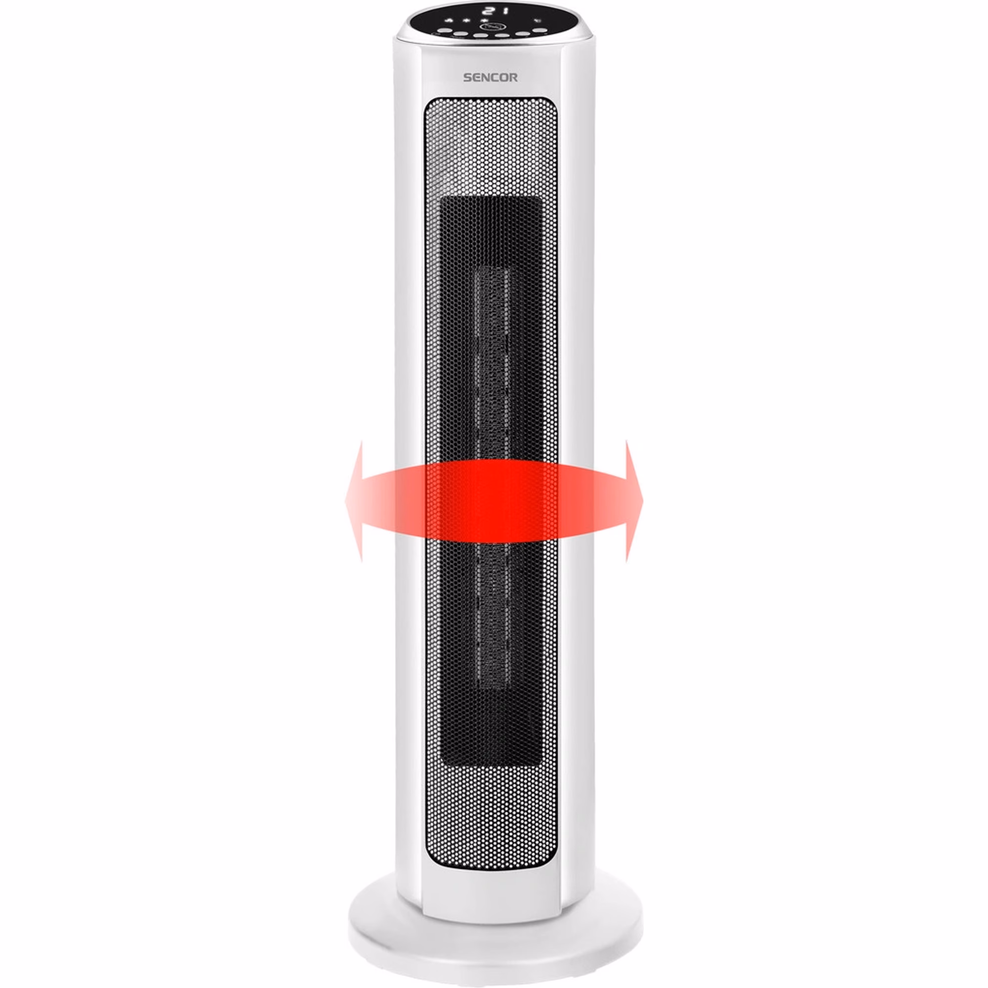 Obrázek produktu Chytrý sloupový teplovzdušný ventilátor s oscilací a časovačem SENCOR SFH 8994WH 1300-2200W 1