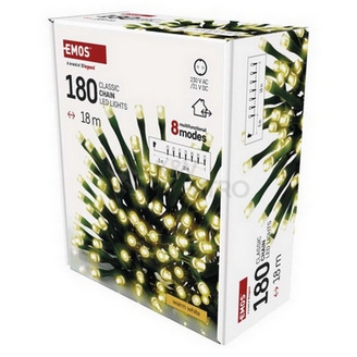 Obrázek produktu Vánoční osvětlení EMOS D4AW24 180LED řetěz 18m teplá bílá programy s časovačem 5