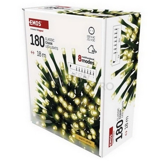 Obrázek produktu Vánoční osvětlení EMOS D4AW24 180LED řetěz 18m teplá bílá programy s časovačem 5