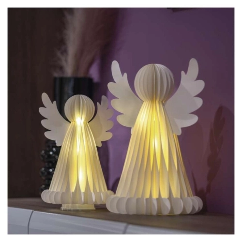 Vánoční papíroví andělé se stojánkem 2ks 28/38cm EMOS DCAW23 vnitřní použití 6xAA (obrázek 5)