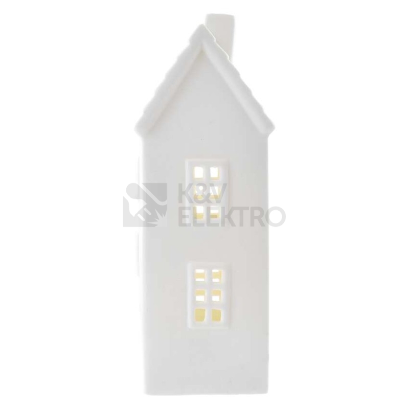 Obrázek produktu LED keramický domeček 16cm EMOS DCLW36 vnitřní použití teplá bílá 1xCR2032 časovač 8