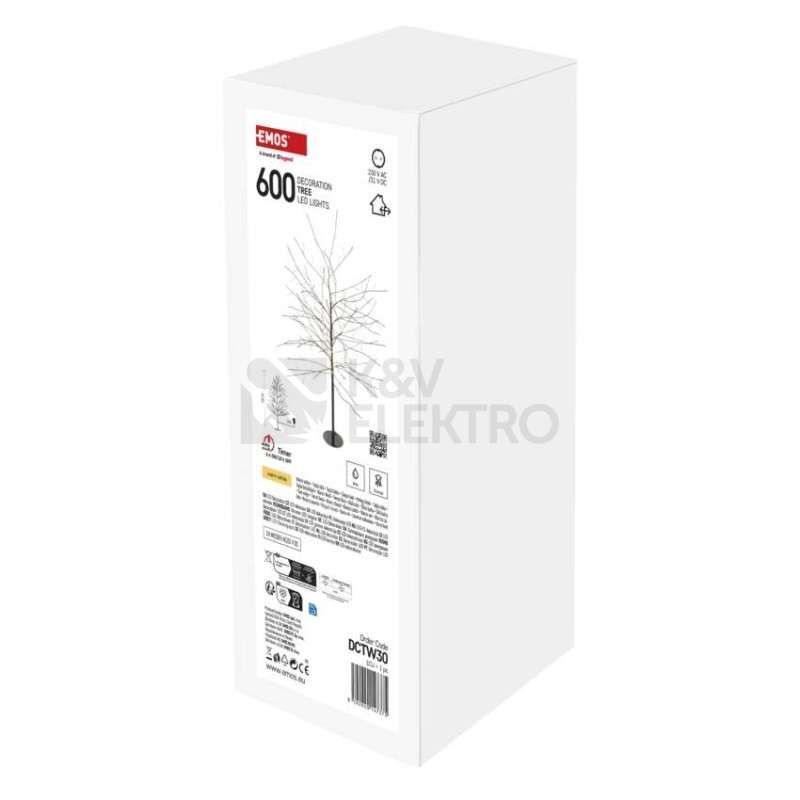 Obrázek produktu LED vánoční stromek 120cm EMOS DCTW30 230V venkovní IP44 i vnitřní použití teplá bílá s časovačem 2