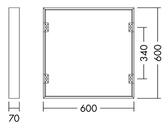 Montážní rám THORNeco TECO pro povrchovou montáž BOX 600x600mm 96701909
