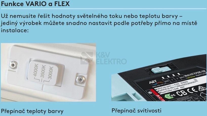 Obrázek produktu LED panel THORNeco ANNA VARIOFLEX 3 600x600mm 3000K/3500K/4000K volitelný výkon 23/29/31/35W 3000/3750/4000/4400lm UGR<19 96638248 1