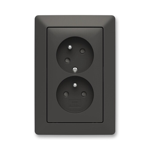 ABB Zoni dvojzásuvka matná černá 5513T-C02157 237 s clonkami