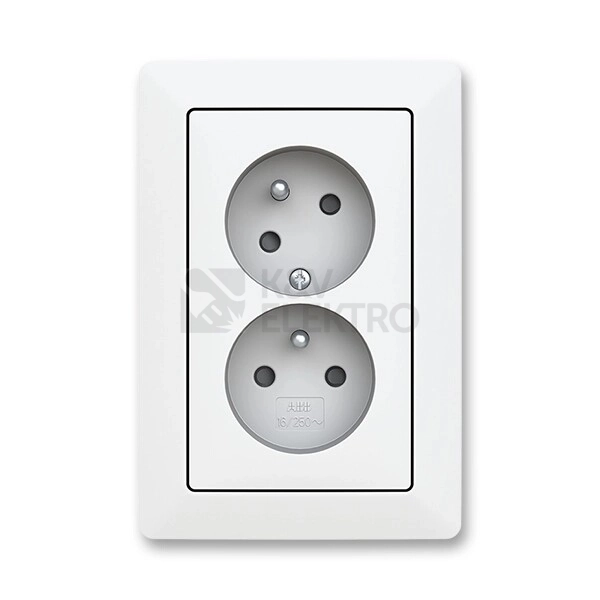 Obrázek produktu ABB Zoni dvojzásuvka matná bílá 5513T-C02157 240 s clonkami 0