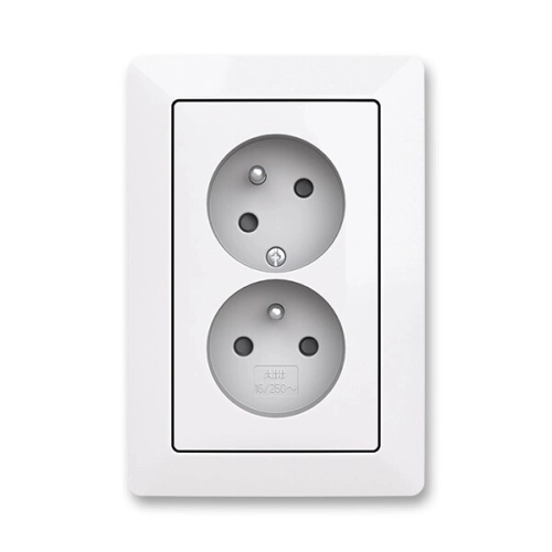 ABB Zoni dvojzásuvka bílá 5513T-C02157 500 s clonkami