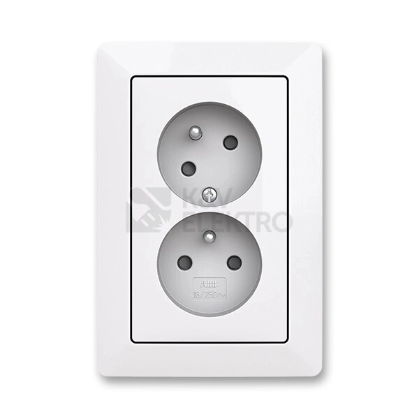 Obrázek produktu ABB Zoni dvojzásuvka bílá 5513T-C02157 500 s clonkami 0