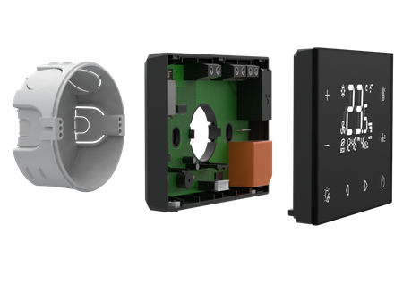 WiFi skleněný zónový termostat s vestavěným relé INELS Elko EP RFTC-6/B 9339 černý