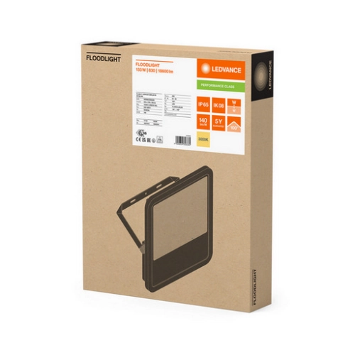 LED reflektor LEDVANCE FLOODLIGHT černý 133W/117W 18600lm/16275lm 3000K teplá bílá IP66