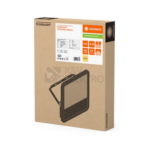 Obrázek produktu LED reflektor LEDVANCE FLOODLIGHT černý 133W/117W 18600lm/16275lm 3000K teplá bílá IP66 3