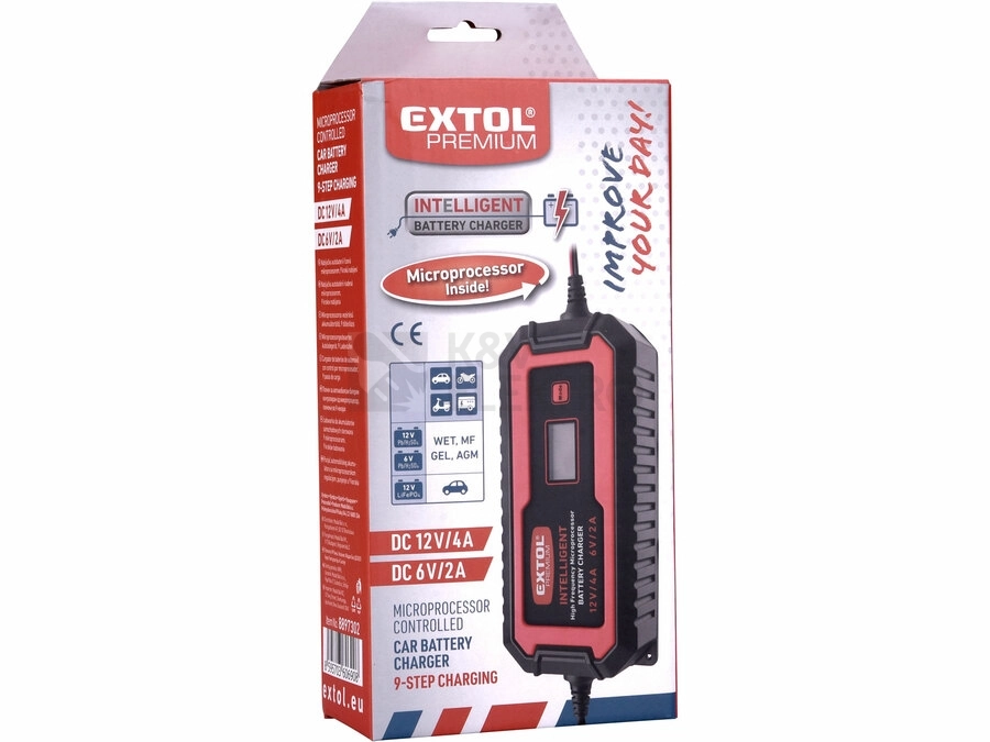 Obrázek produktu Autonabíječka 9stupňová 12V/6V 4A EXTOL PREMIUM 8897302
2