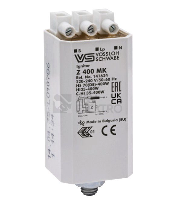 Obrázek produktu Zapalovač pro výbojky Vossloh-Schwabe Z400MK 141624 0