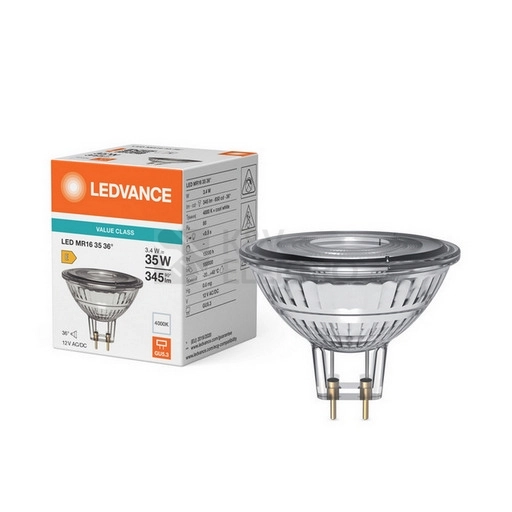 Obrázek produktu LED žárovka GU5,3 MR16 LEDVANCE 3,4W (35W) neutrální bílá (4000K), reflektor 12V 36° 2