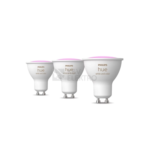 LED žárovka GU10 Philips Hue 3ks 4,2W (50W) White and Color Ambiance (2000-6500K/RGB) stmívatelná
